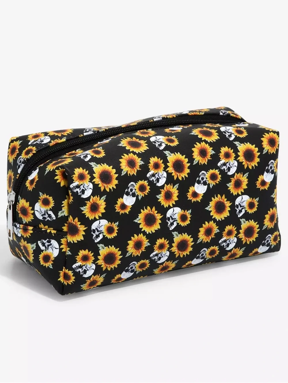 Sunflowers & Skulls Makeup Bag
